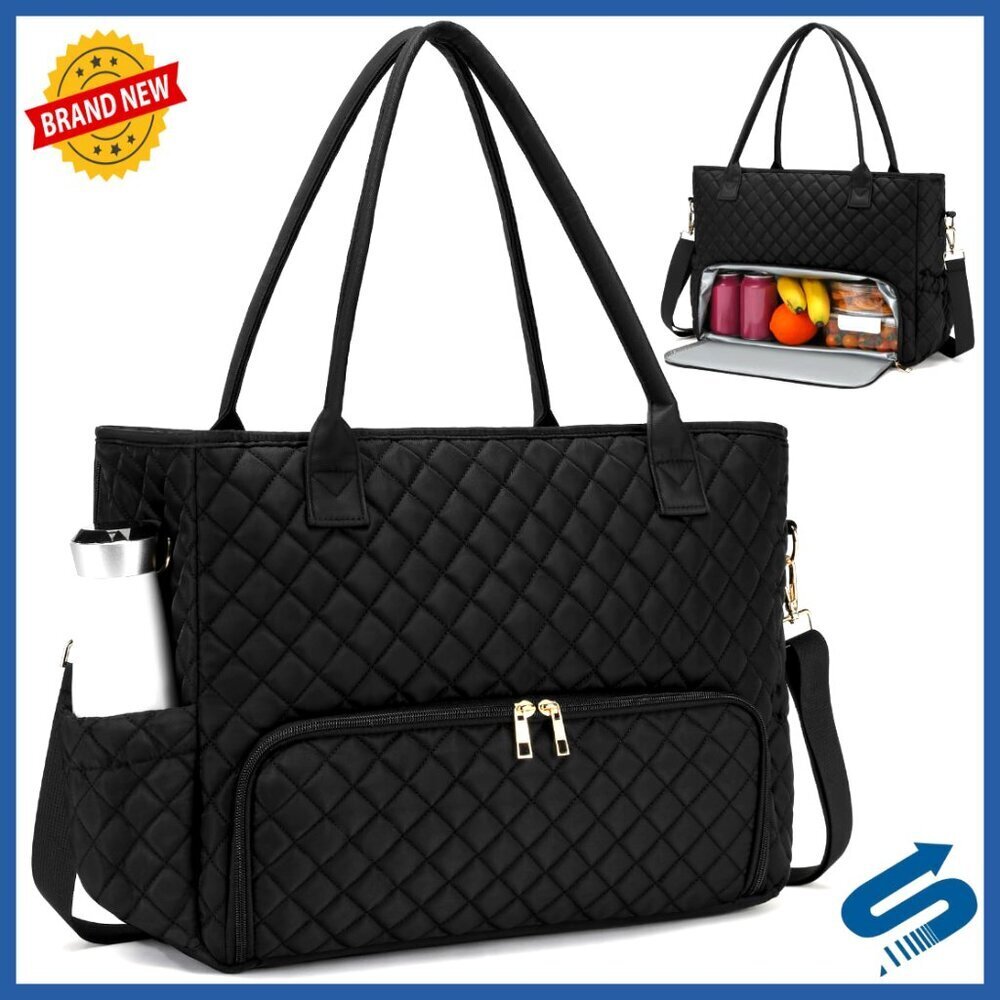 2-in-1 Laptop & Lunch Tote Bag Professional Work Bag Versatile Polyester